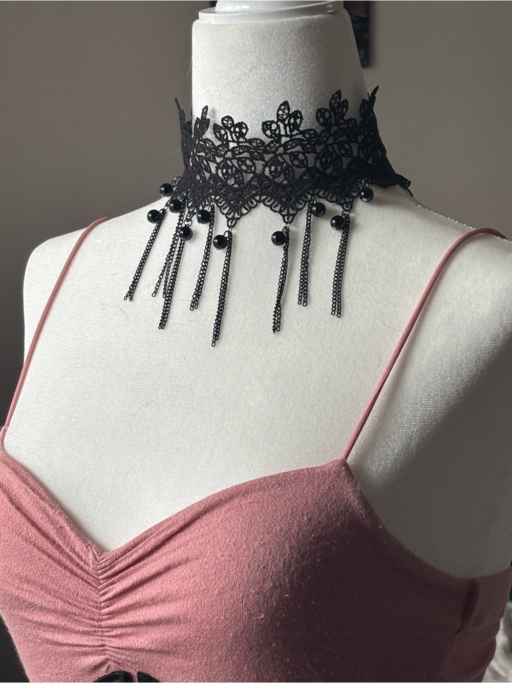 Pack of 4 Chokers - Elegant Black Lace Fringe Choker Necklace - Women Jewelry
